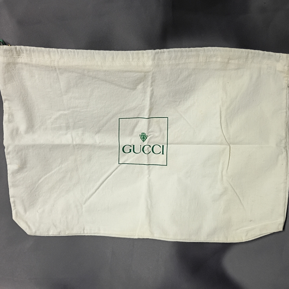 ❤️RARE GUCCI Vintage Off White Green Logo DUSTBAG Dust Bag FOR Purse 18x13